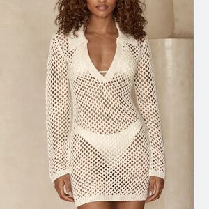 NWT Monday Swimwear Newport Crochet Dress Ivory